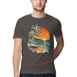 Coastal Drift — Regular Unisex T-shirt in Charcoal — model