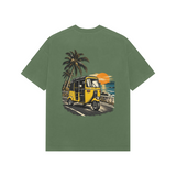 Coastal Auto — Premium Oversized T-shirt in Forest Green — model
