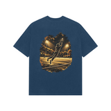 Boundary Catch — Premium Oversized T-shirt in Navy — model