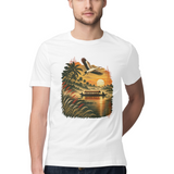 Golden Backwater — Regular Unisex T-shirt in White — model