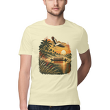 Golden Backwater — Regular Unisex T-shirt in Sand — model