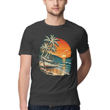 Coastal Drift — Regular Unisex T-shirt in Black — model