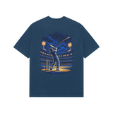 Under the Floodlights — Premium Oversized T-shirt in Navy — model