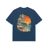 Coastal Drift — Premium Oversized T-shirt in Navy — model