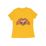 Hands Heart Sunset — Women's Regular T-shirt - Golden Yellow