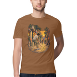 Gully Hour — Regular Unisex T-shirt in Chocolate — model