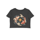 Koi Orbit — Women's Crop Top - Black