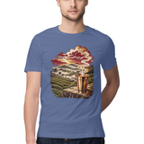 Tea Valley — Regular Unisex T-shirt in Slate Blue — model