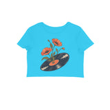 Vinyl Garden — Women's Crop Top - Sky Blue