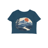 Mountain Air — Women's Crop Top - Navy Blue