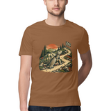 Scenic Circuit — Regular Unisex T-shirt in Chocolate — model