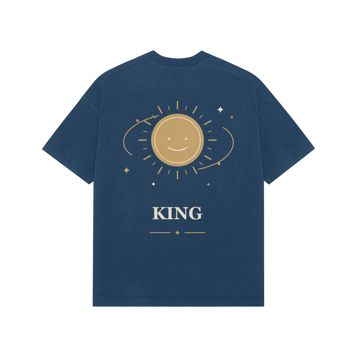 Orbit King — Premium Oversized T-shirt in Navy — model
