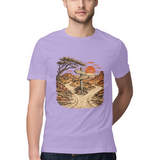 Desert Routes — Regular Unisex T-shirt in Lavender — model