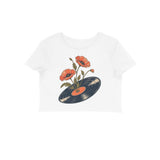 Vinyl Garden — Women's Crop Top - White