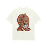 Festival Portrait — Premium Oversized T-shirt in Ivory — model