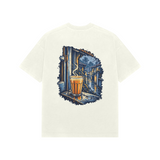 Monsoon Window — Premium Oversized T-shirt in Ivory — model