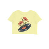 Vinyl Garden — Women's Crop Top - Butter Yellow