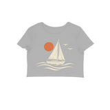 Sail Away — Women's Crop Top - Melange Grey
