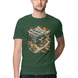 Himalayan Fork — Regular Unisex T-shirt in Forest Green — model