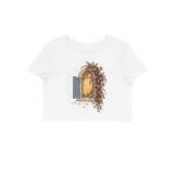 Rain Garden — Women's Crop Top - White