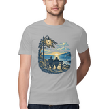 Evening Company — Regular Unisex T-shirt in Ash Grey — model