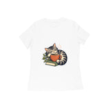 Cafe Cat — Women's Regular T-shirt - White