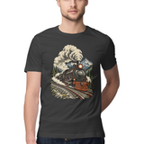 Mountain Express — Regular Unisex T-shirt in Black — model
