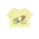 Market Bicycle — Women's Crop Top - Butter Yellow