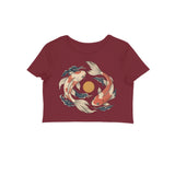 Koi Orbit — Women's Crop Top - Maroon