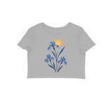 Wild Blue — Women's Crop Top - Melange Grey