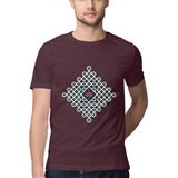 Kolam — Regular Unisex T-shirt in Burgundy — model