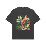 Village Morning — Premium Oversized T-shirt in Black — model