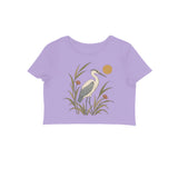 Meadow Heron — Women's Crop Top - Iris Lavender