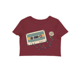 Mixtape Meadow — Women's Crop Top - Maroon