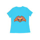 Hands Heart Sunset — Women's Regular T-shirt - Sky Blue