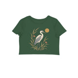 Meadow Heron — Women's Crop Top - Olive Green