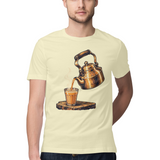 First Pour — Regular Unisex T-shirt in Sand — model