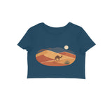 Desert Reverie — Women's Crop Top - Navy Blue