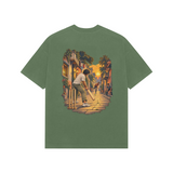 Gully Hour — Premium Oversized T-shirt in Forest Green — model