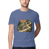 Scenic Circuit — Regular Unisex T-shirt in Slate Blue — model