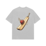 Seam and Willow — Premium Oversized T-shirt in Light Grey — model