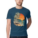 Coastal Drift — Regular Unisex T-shirt in Navy — model