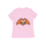 Hands Heart Sunset — Women's Regular T-shirt - Light Pink