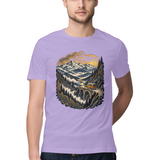 Valley Journey — Regular Unisex T-shirt in Lavender — model