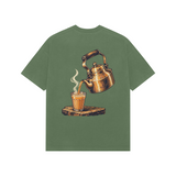 First Pour — Premium Oversized T-shirt in Forest Green — model