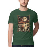 Rann Reflections — Regular Unisex T-shirt in Forest Green — model