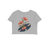 Vinyl Garden — Women's Crop Top - Melange Grey