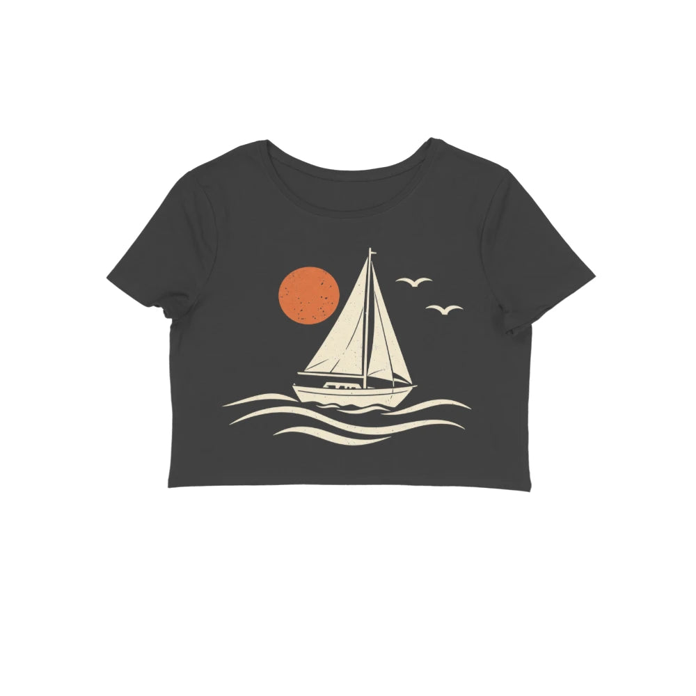 Sail Away — Women's Crop Top - Black