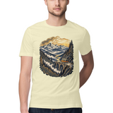 Valley Journey — Regular Unisex T-shirt in Sand — model
