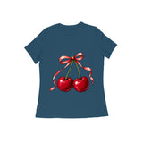 Cherry Ribbon — Women's Regular T-shirt - Navy Blue